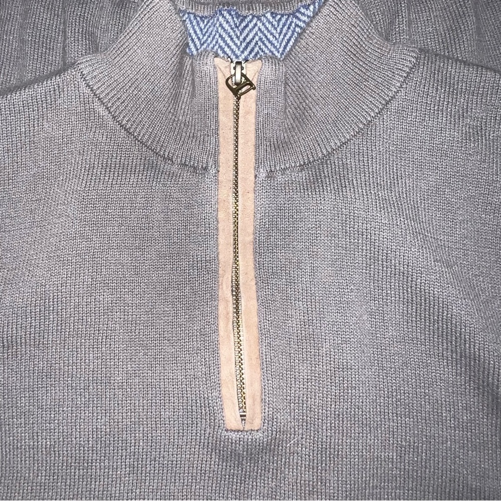 Vineyard Vines Cotton-Alpaca Blend 1/4 Zip Pullover Sweater - Size Medium - Picture 6 of 8